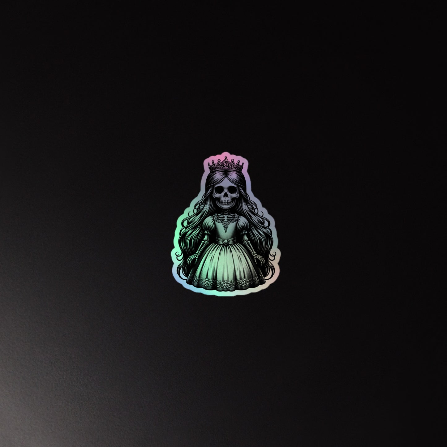 Skeleton Princess | Goth Holographic stickers