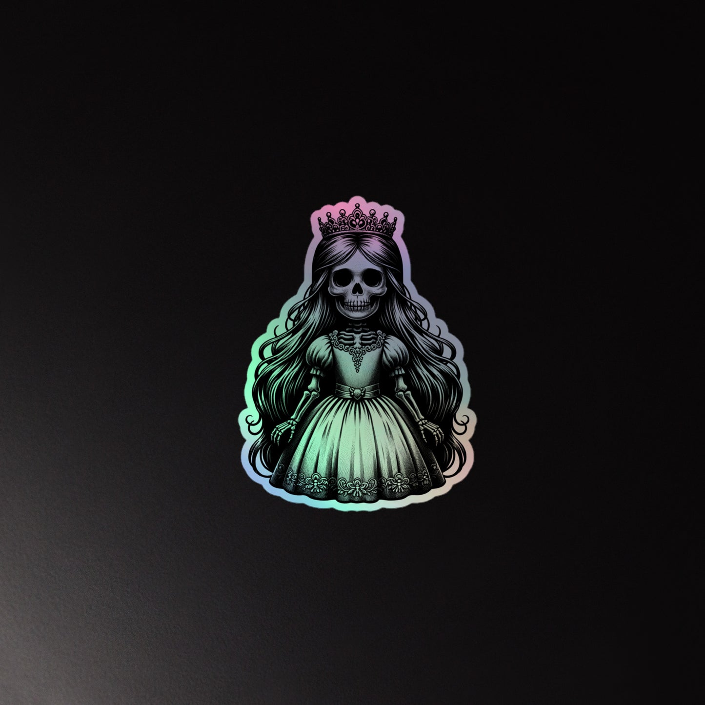 Skeleton Princess | Goth Holographic stickers