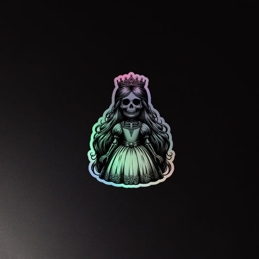 Skeleton Princess | Goth Holographic stickers