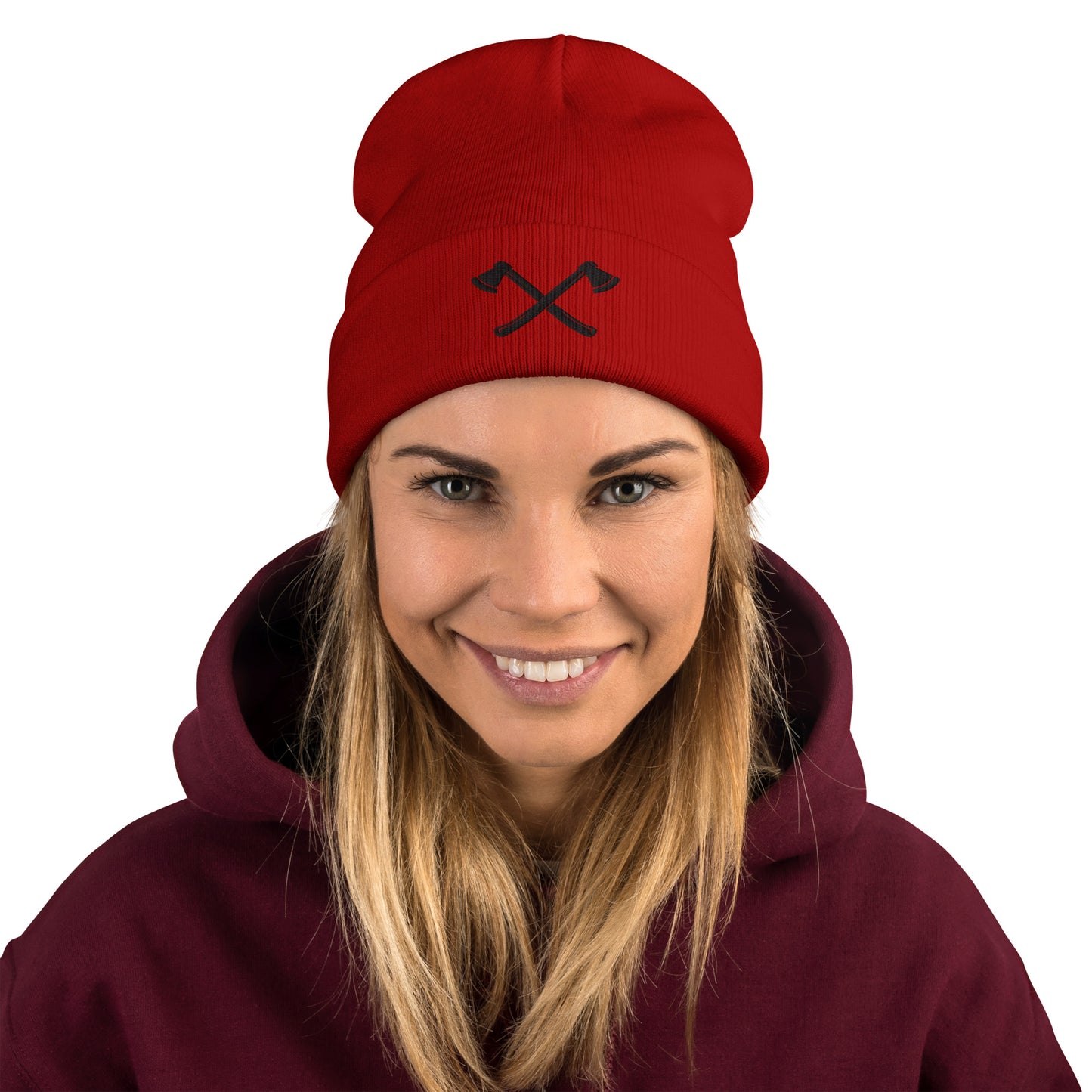 Lumberjack | Cross Axe Embroidered Beanie