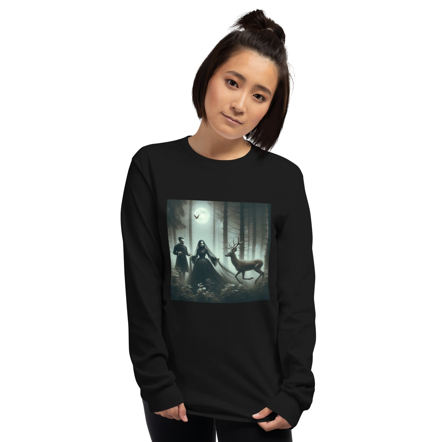 Goth Couple In The Dark Forest | Goth Unisex Long Sleeve Shirt