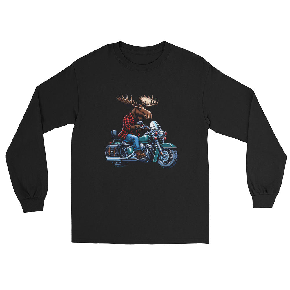 Moose on a Motorcycle | Wilderness Series Unisex Long Sleeve Shirt