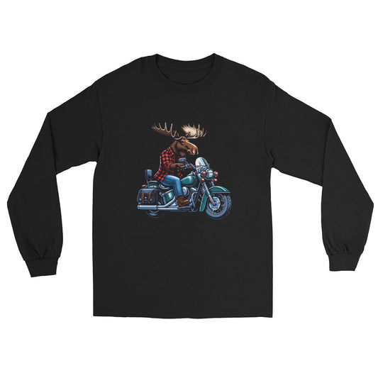 Moose on a Motorcycle | Wilderness Series Unisex Long Sleeve Shirt