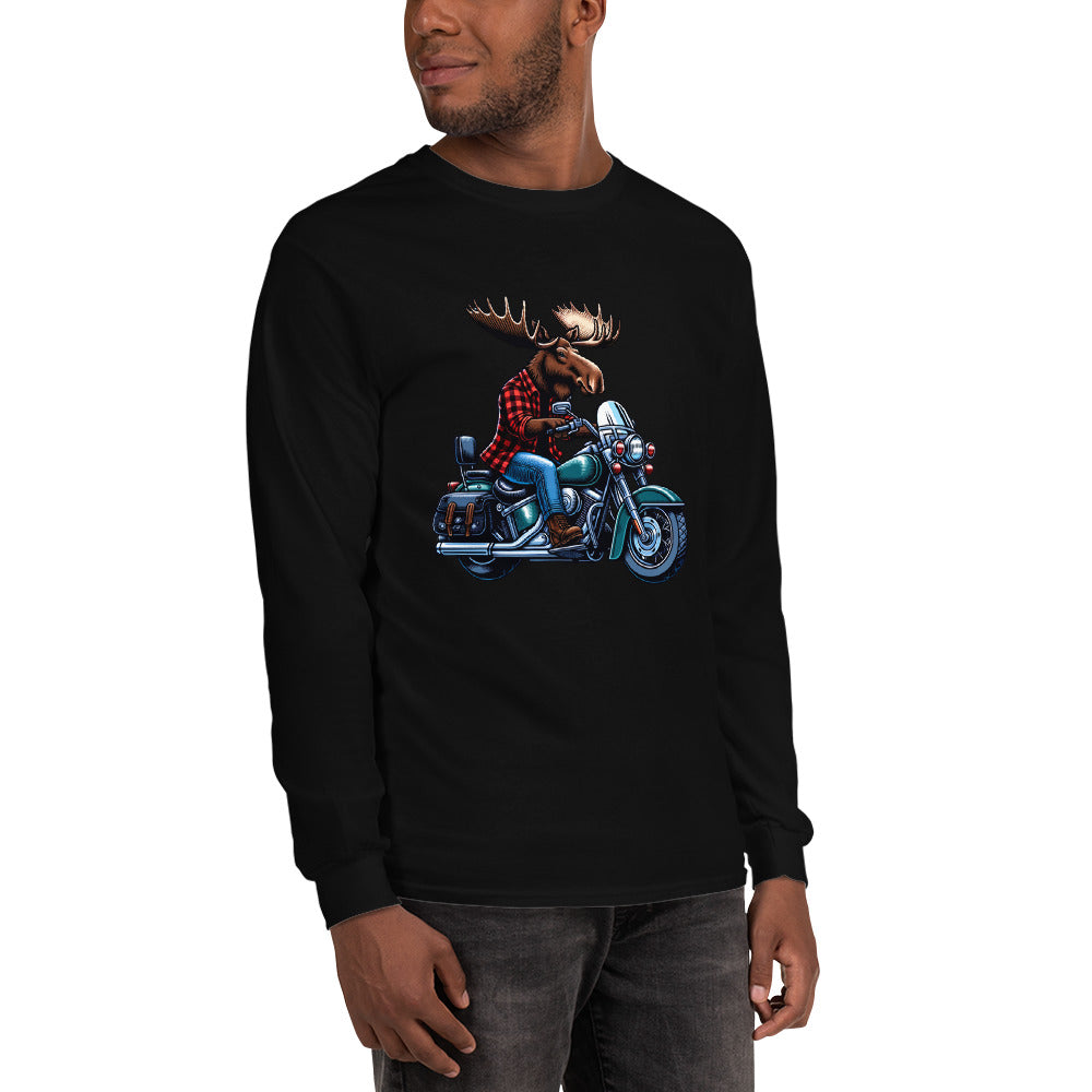 Moose on a Motorcycle | Wilderness Series Unisex Long Sleeve Shirt