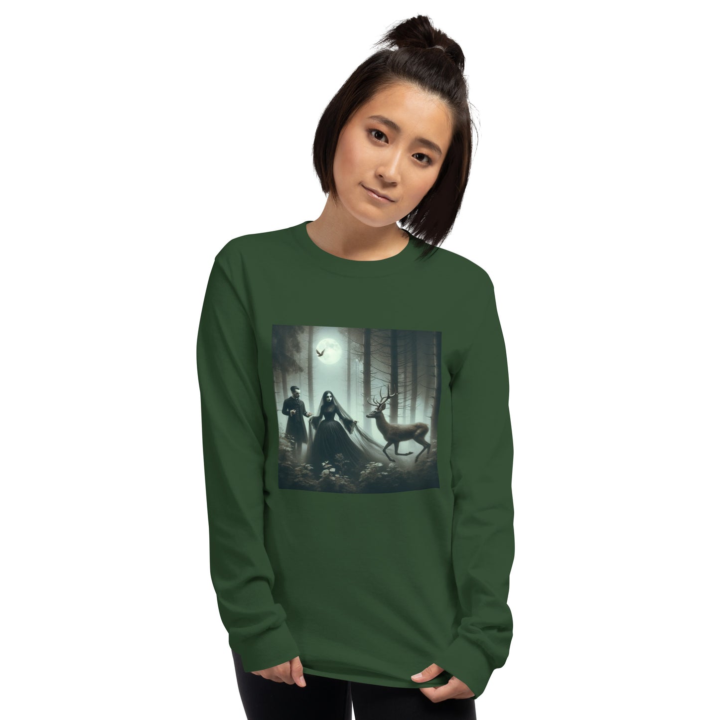 Goth Couple In The Dark Forest | Goth Unisex Long Sleeve Shirt