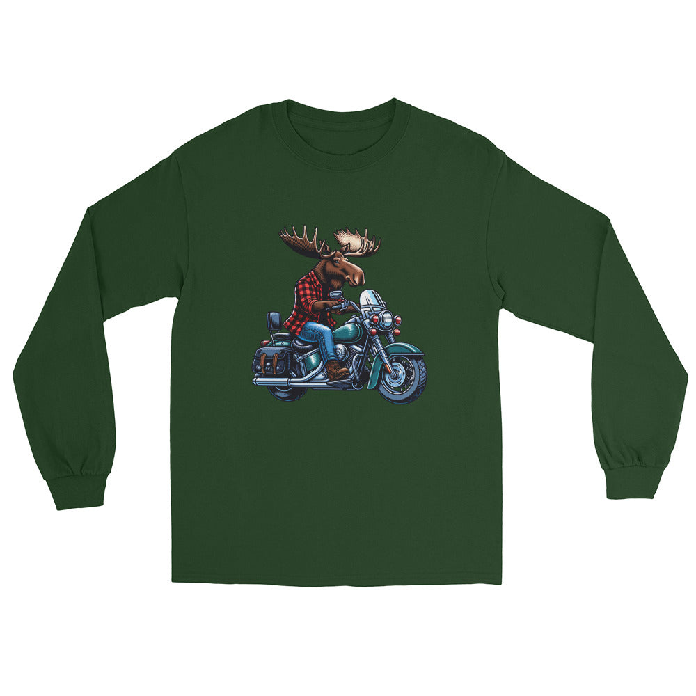 Moose on a Motorcycle | Wilderness Series Unisex Long Sleeve Shirt