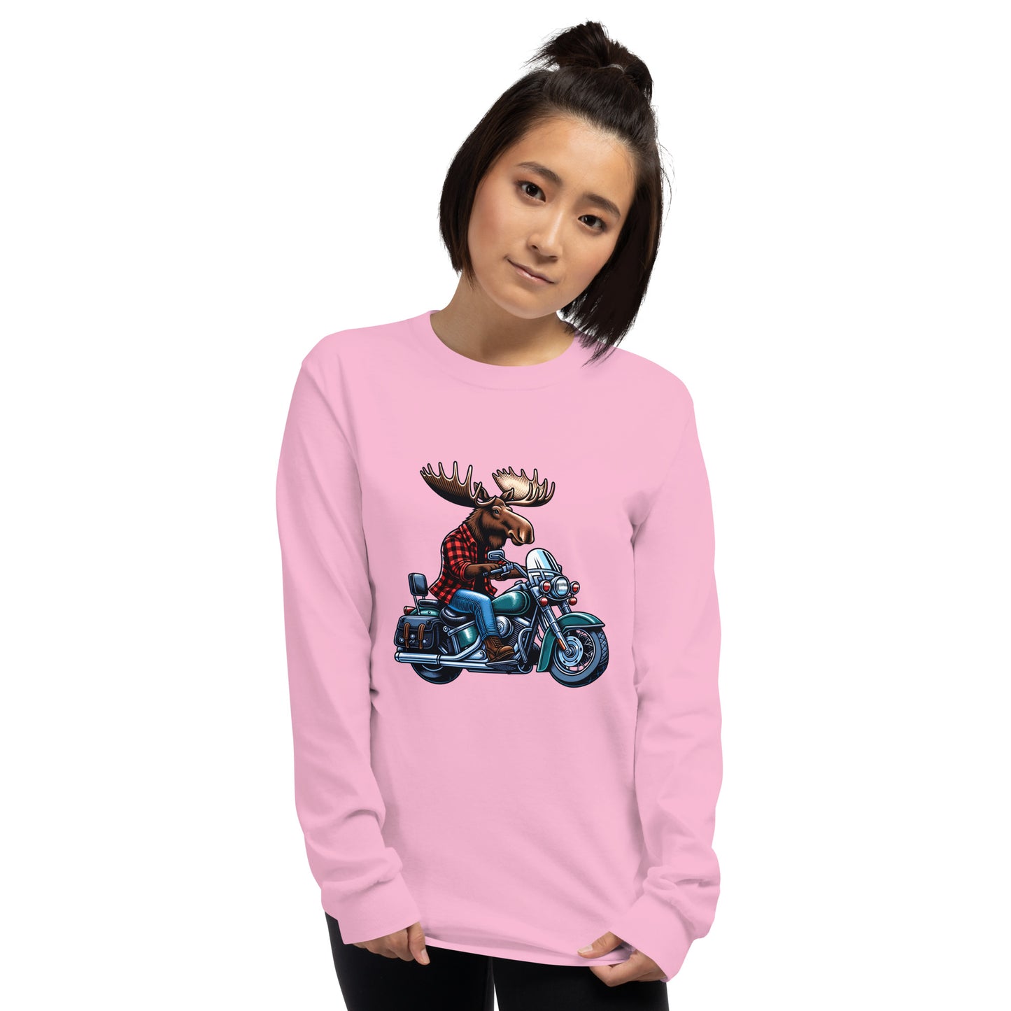 Moose on a Motorcycle | Wilderness Series Unisex Long Sleeve Shirt