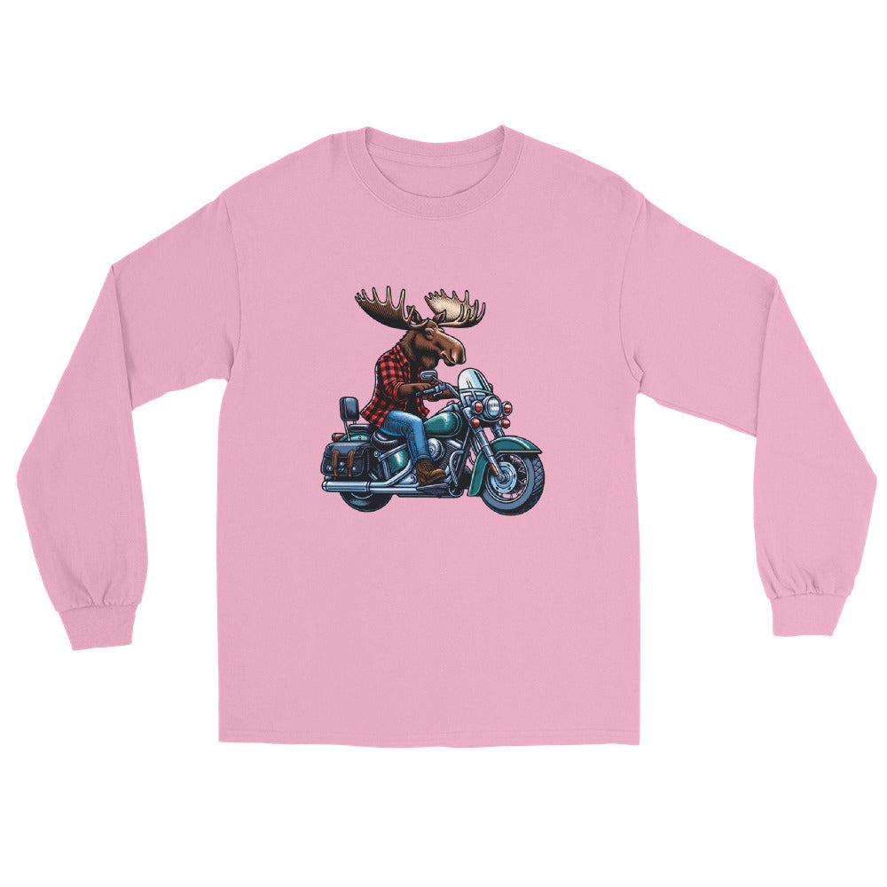 Moose on a Motorcycle | Wilderness Series Unisex Long Sleeve Shirt