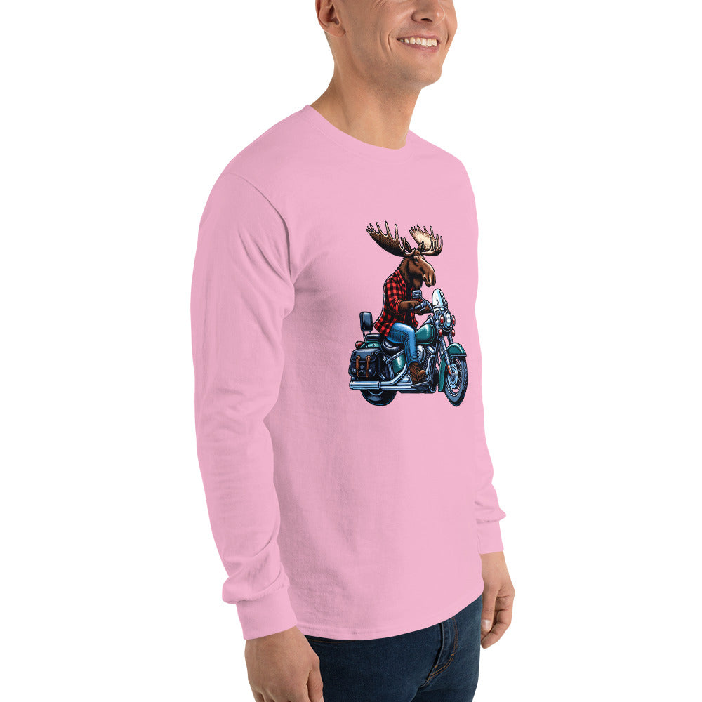 Moose on a Motorcycle | Wilderness Series Unisex Long Sleeve Shirt