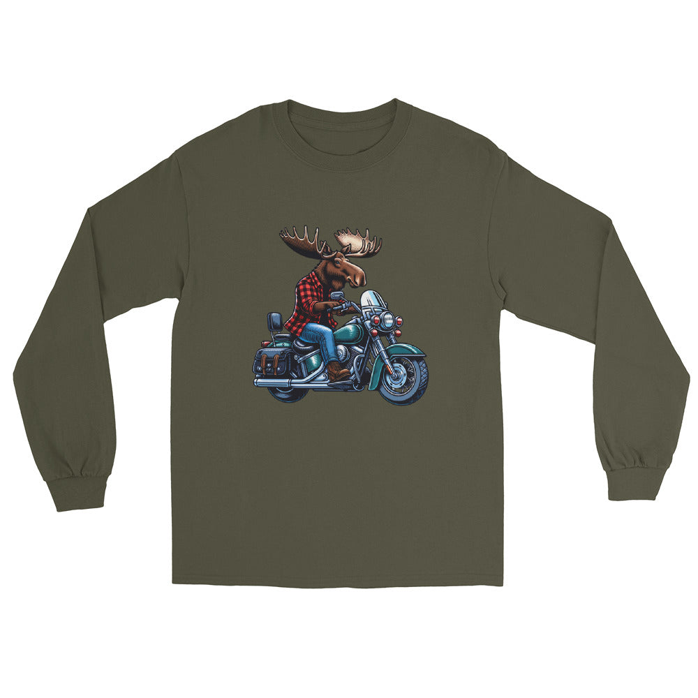 Moose on a Motorcycle | Wilderness Series Unisex Long Sleeve Shirt