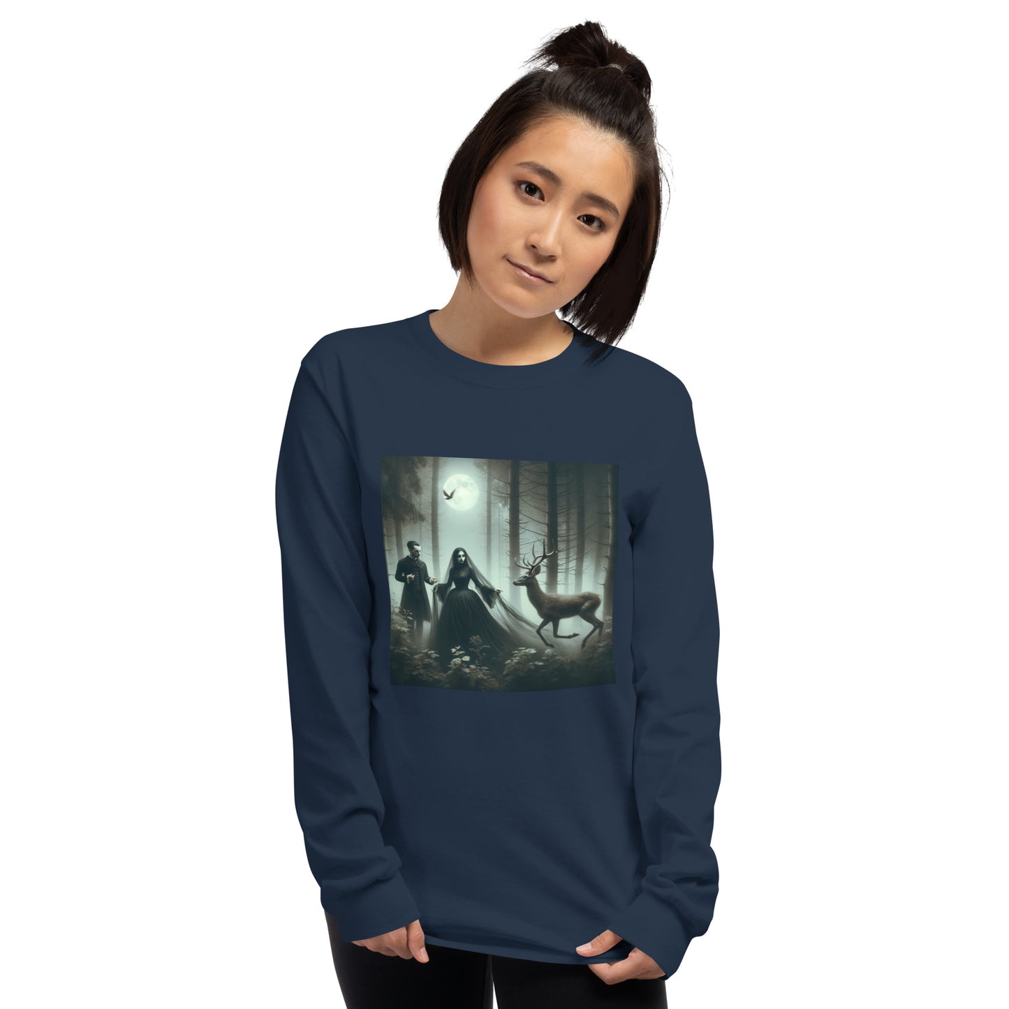 Goth Couple In The Dark Forest | Goth Unisex Long Sleeve Shirt