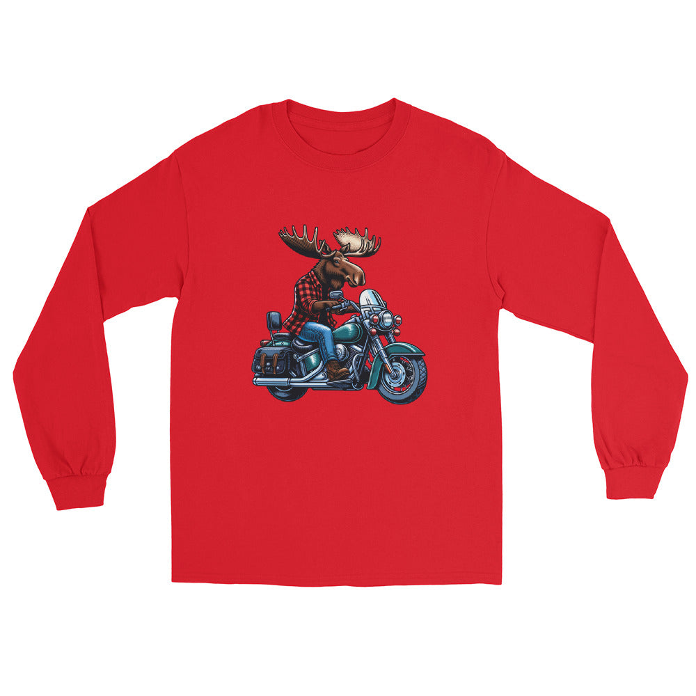 Moose on a Motorcycle | Wilderness Series Unisex Long Sleeve Shirt