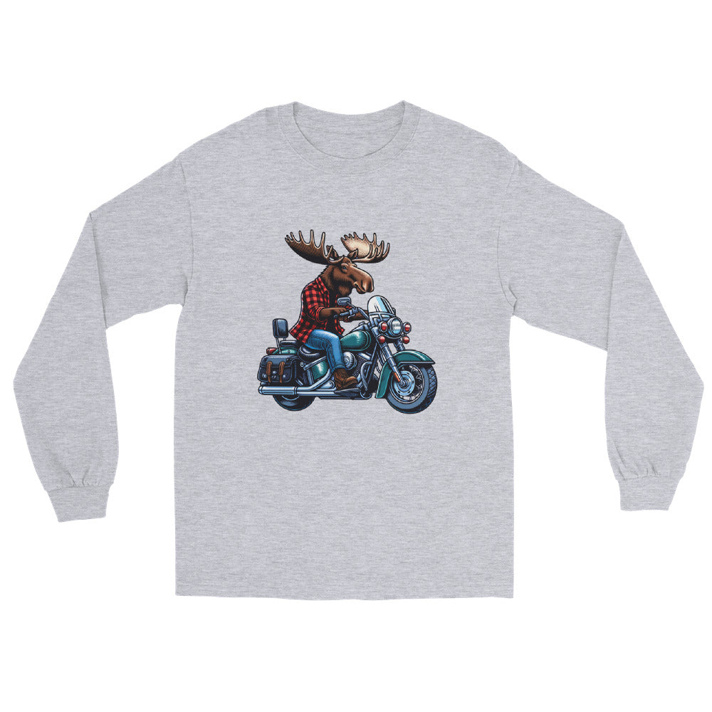 Moose on a Motorcycle | Wilderness Series Unisex Long Sleeve Shirt