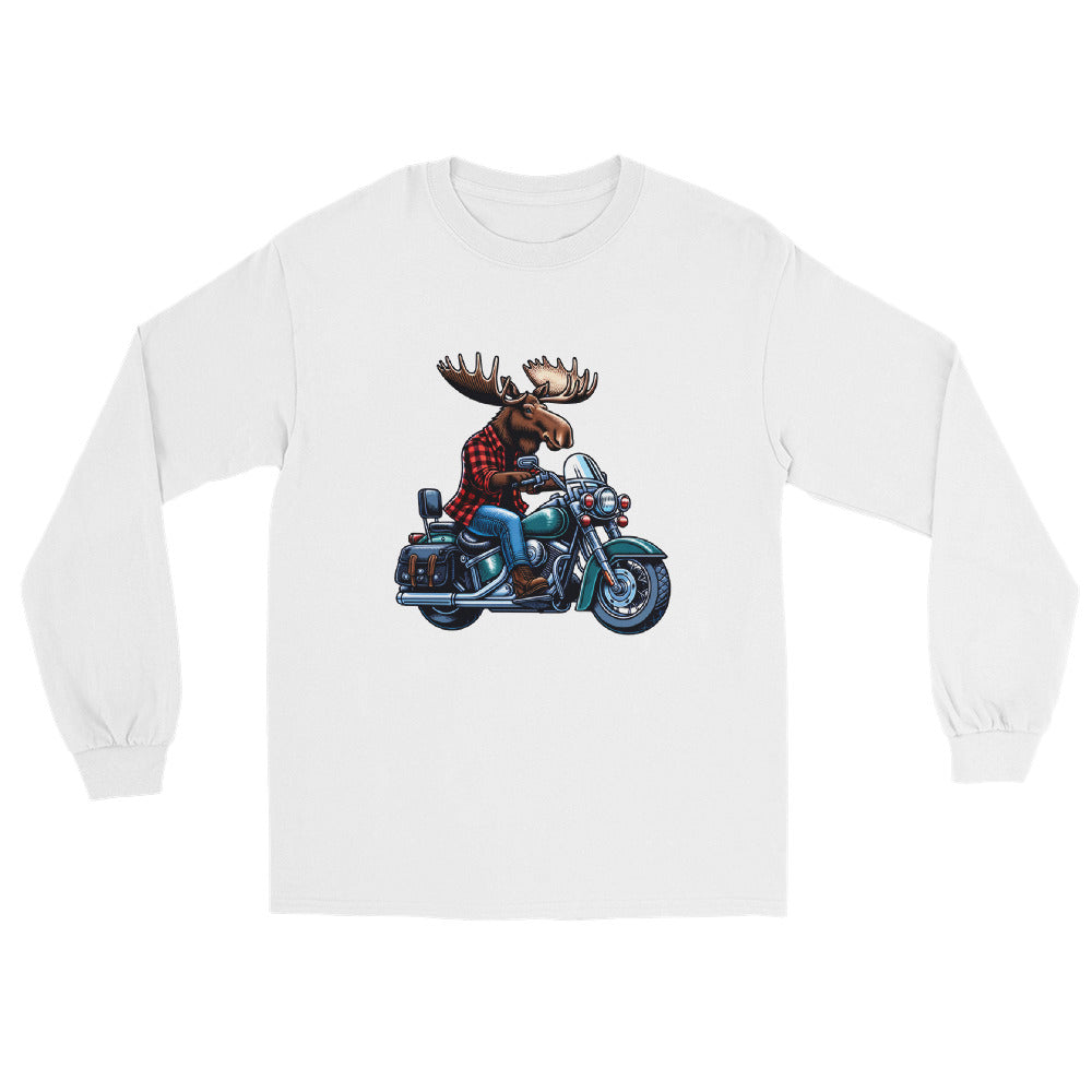 Moose on a Motorcycle | Wilderness Series Unisex Long Sleeve Shirt