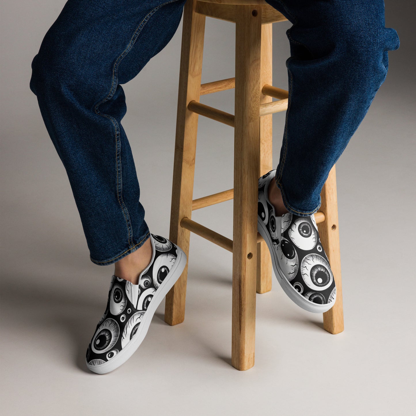 Eyeballs | Men’s weird slip-on canvas shoes