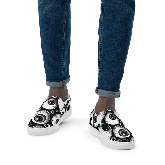 Eyeballs | Men’s weird slip-on canvas shoes