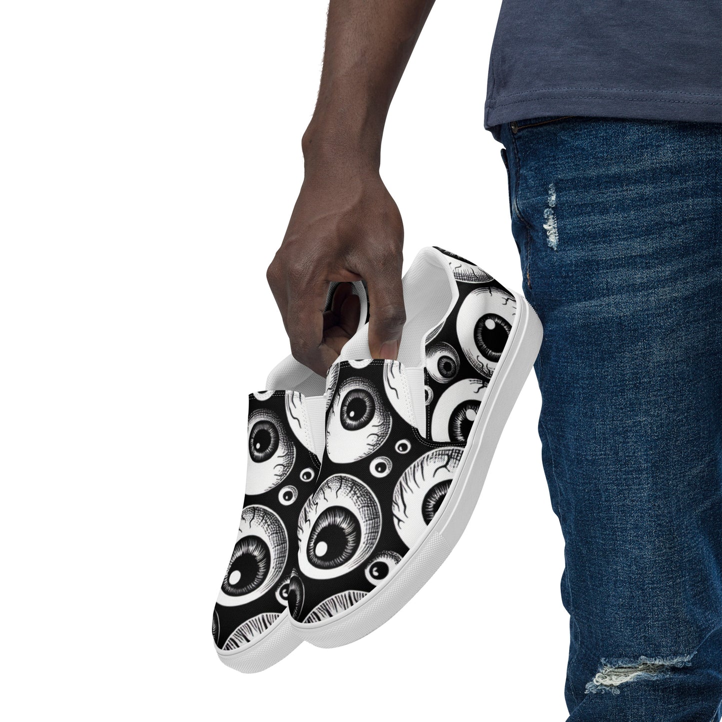 Eyeballs | Men’s weird slip-on canvas shoes