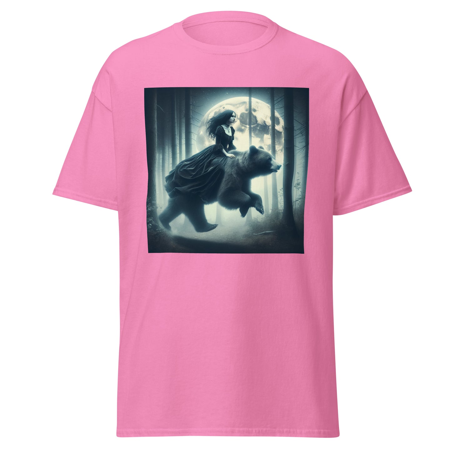 Goth Lady Riding A Ghost Bear | Goth Dark Forest Unisex classic tee