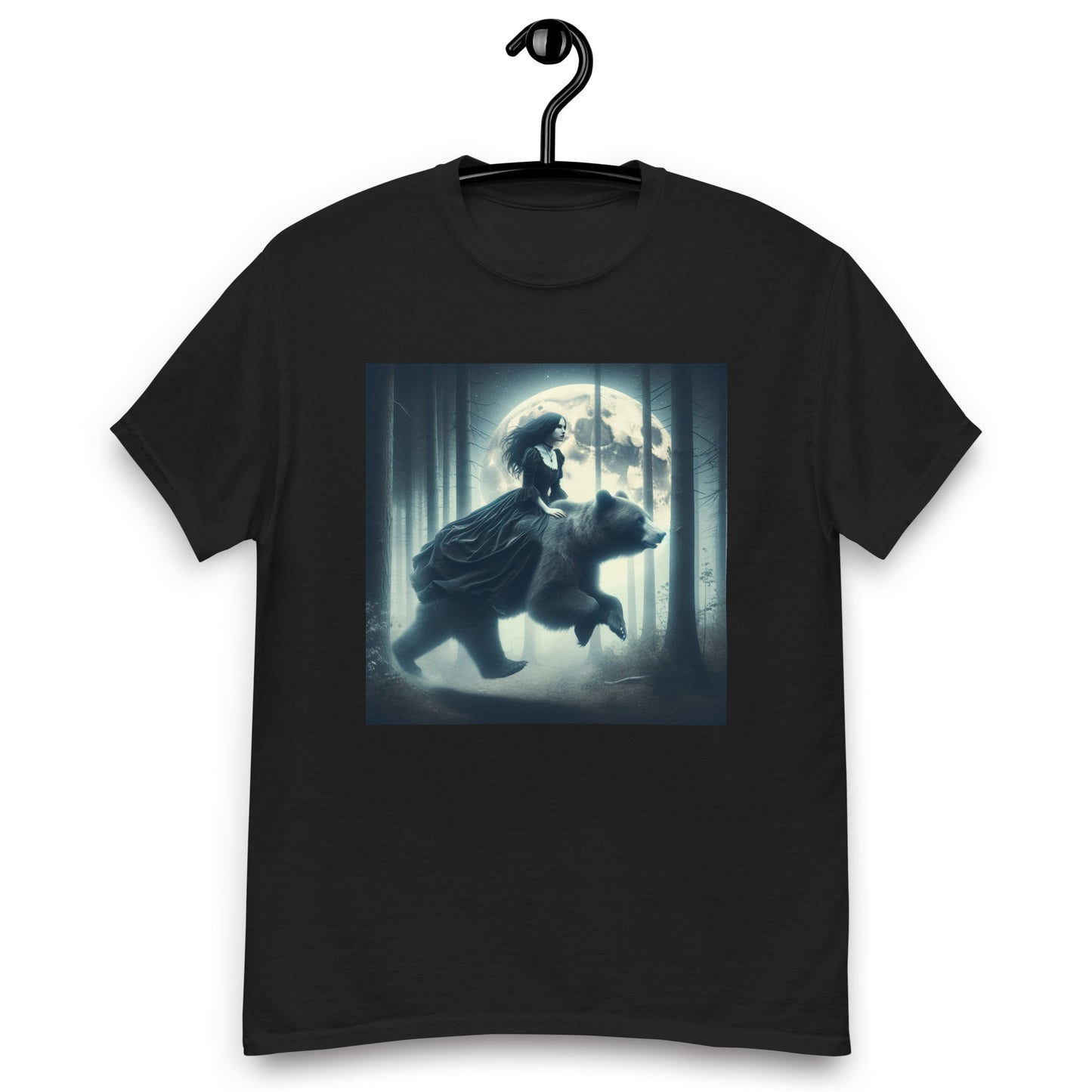 Goth Lady Riding A Ghost Bear | Goth Dark Forest Unisex classic tee