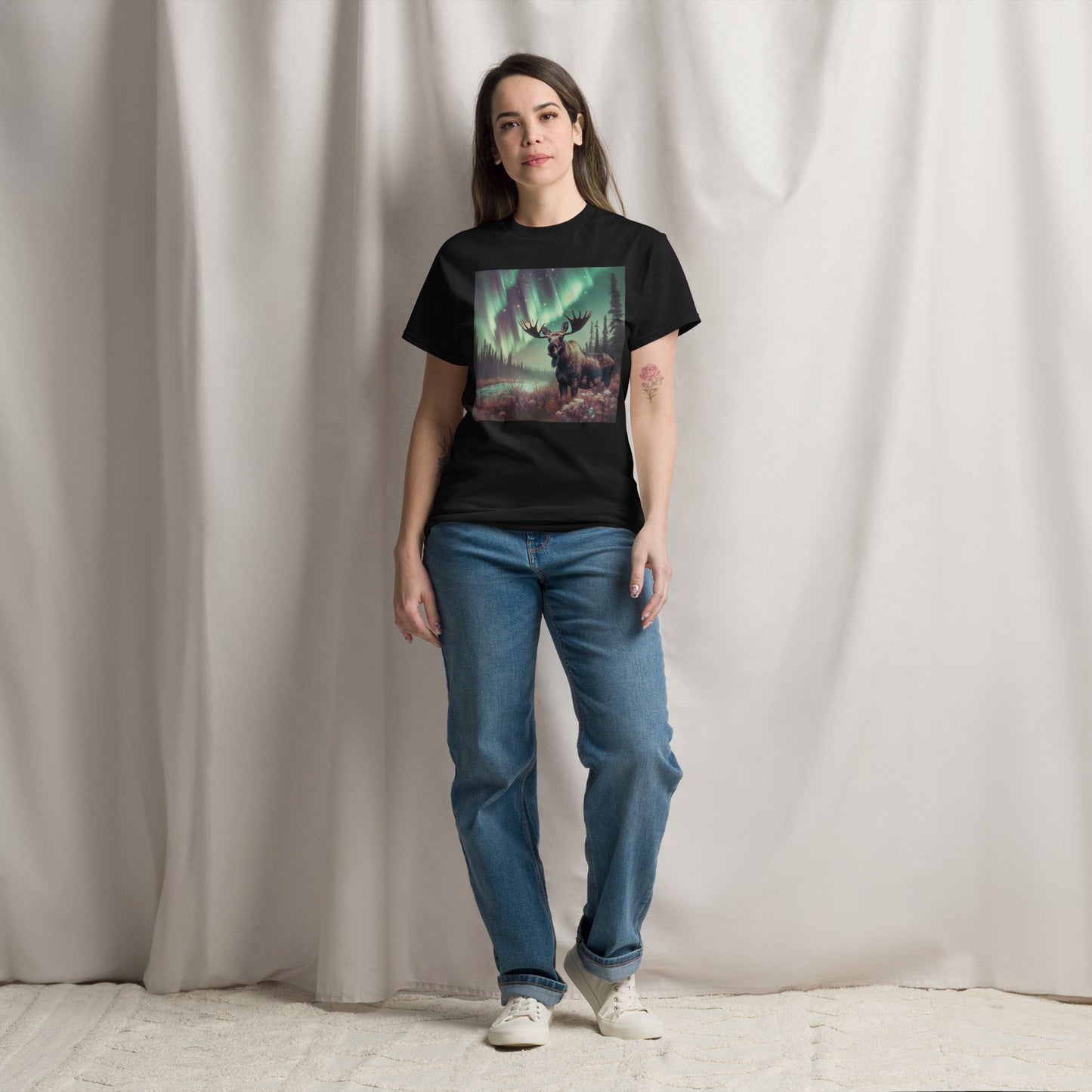 Moose and the Northern Lights Unisex classic tee