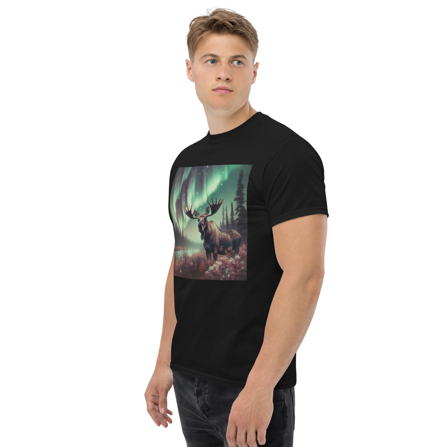 Moose and the Northern Lights Unisex classic tee