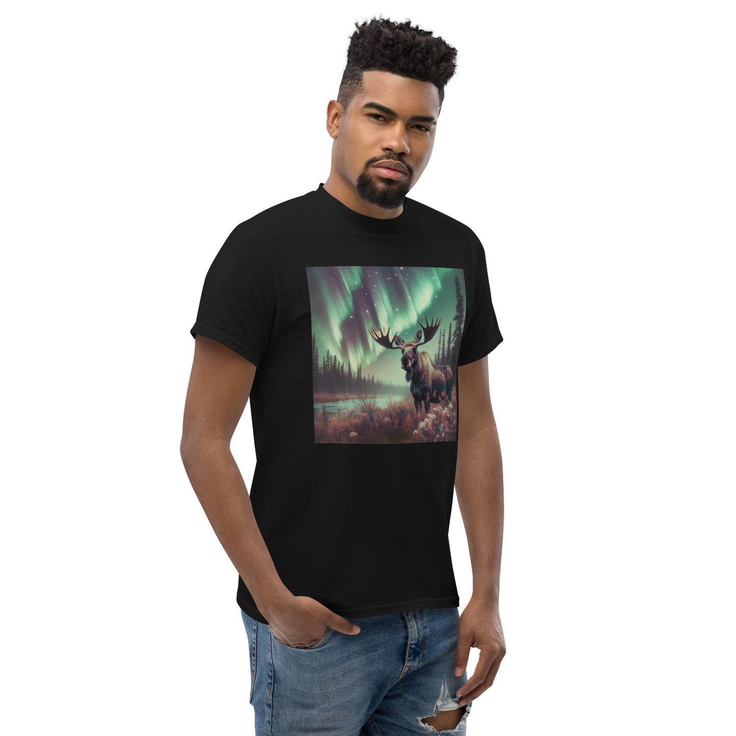 Moose and the Northern Lights Unisex classic tee