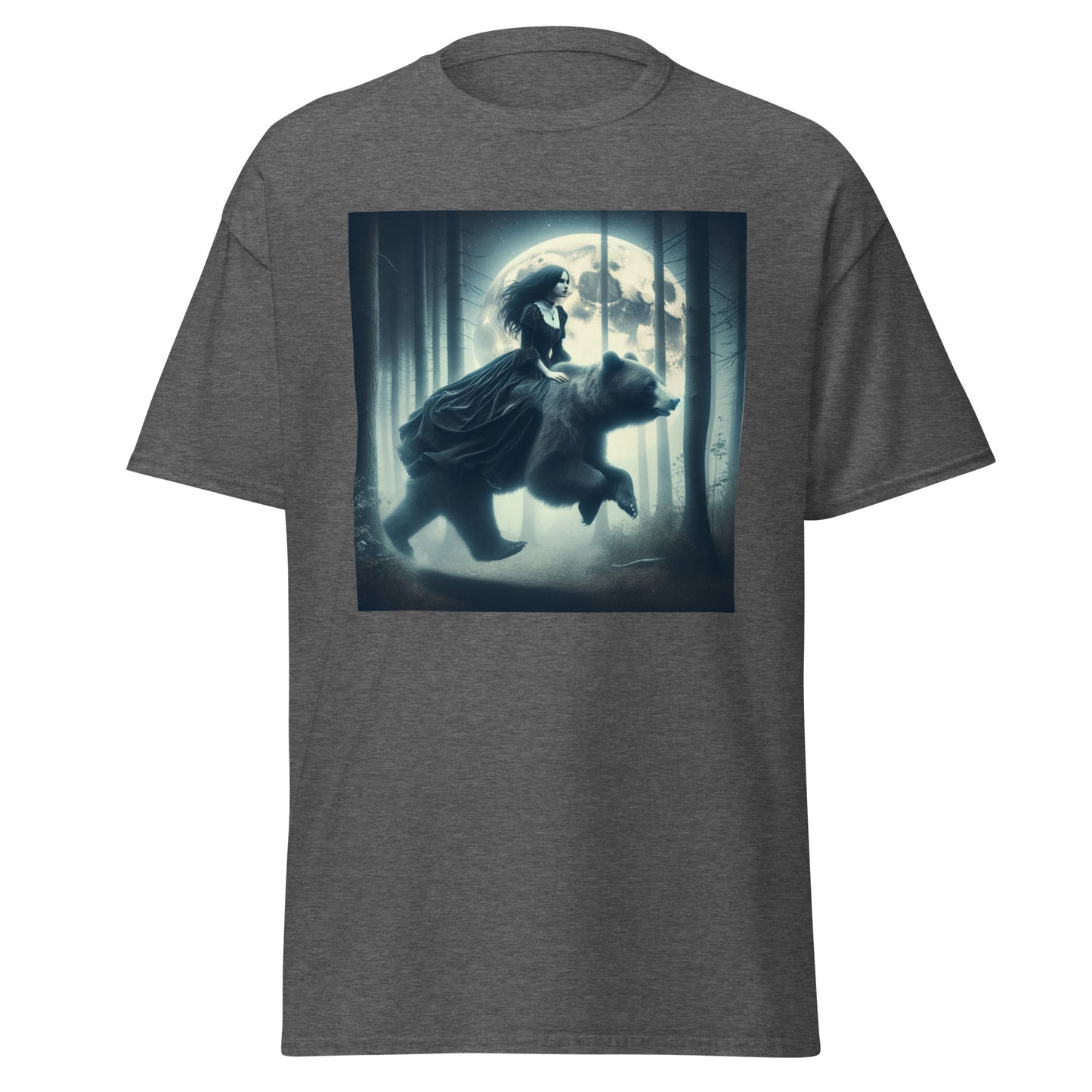 Goth Lady Riding A Ghost Bear | Goth Dark Forest Unisex classic tee