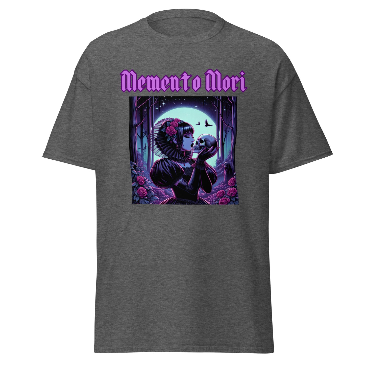 Memento Mori | Goth Girl Kissing A Skull Unisex classic tee