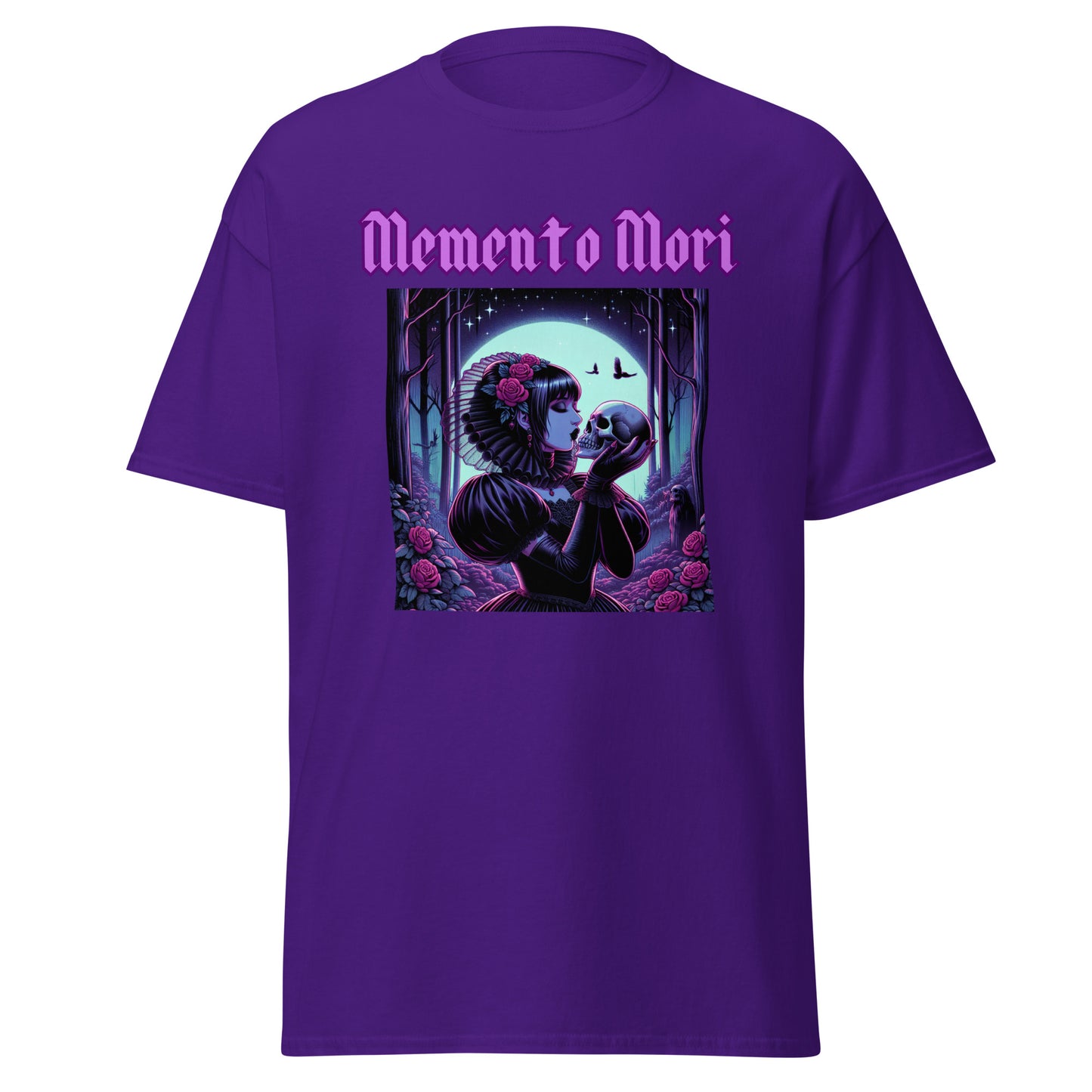 Memento Mori | Goth Girl Kissing A Skull Unisex classic tee