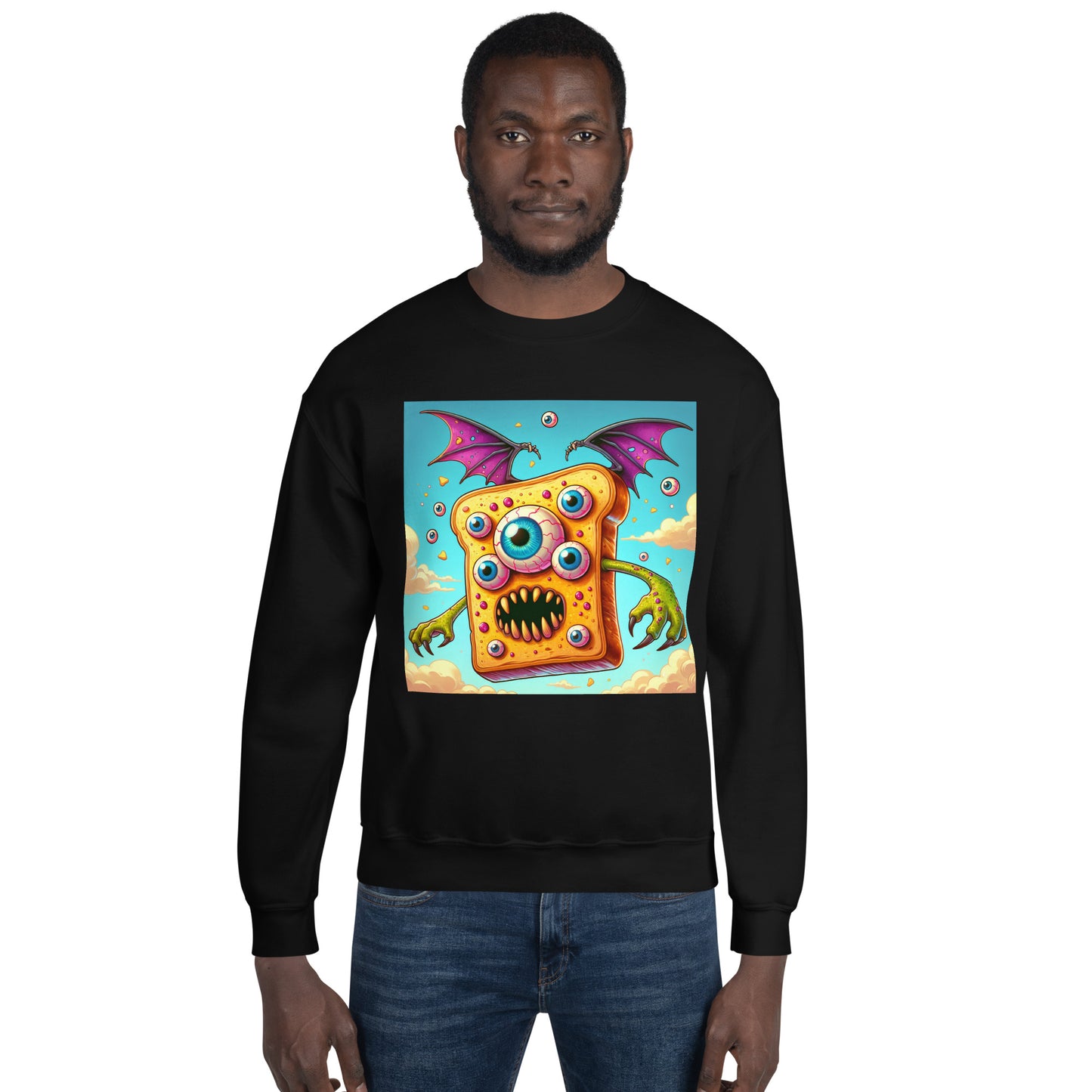 Flying Butter Toast Monster | Weird Unisex Sweatshirt