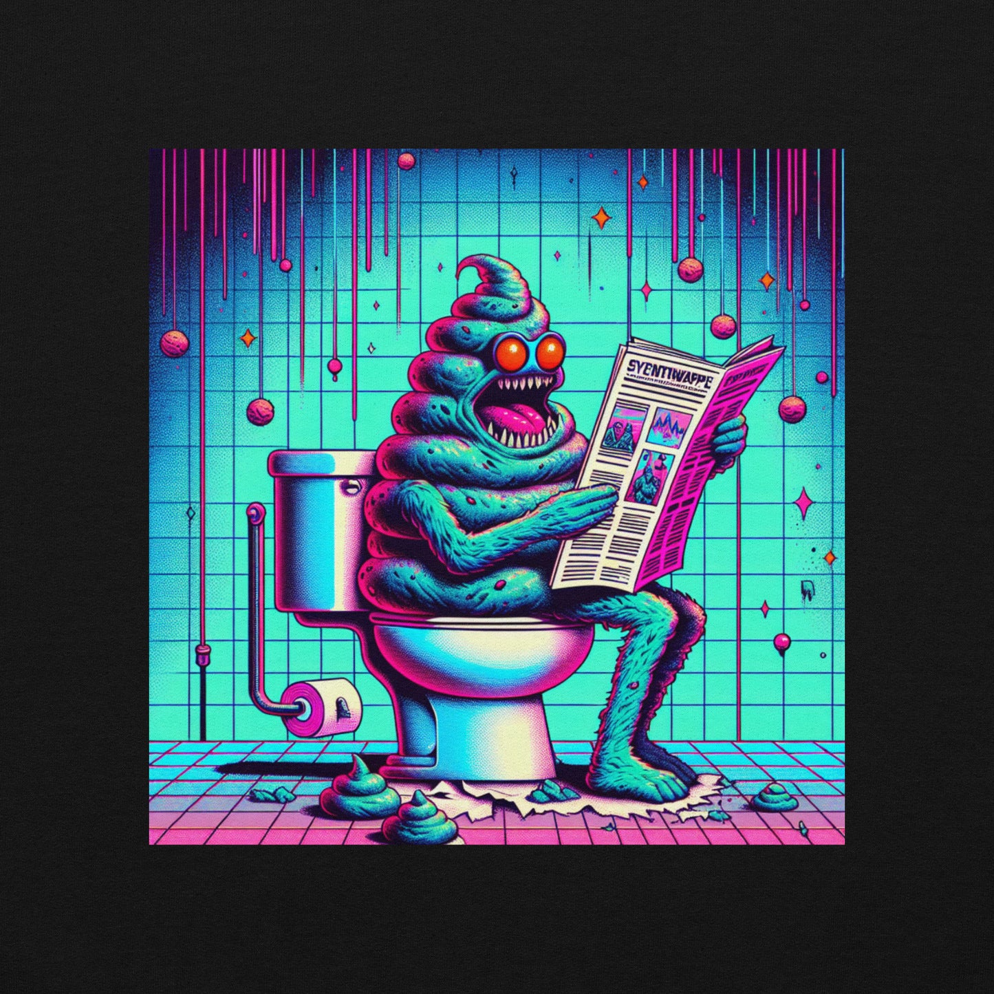 Crazy Poop Monster Sitting on The Toilet | Weird and Funny Unisex Sweatshirt