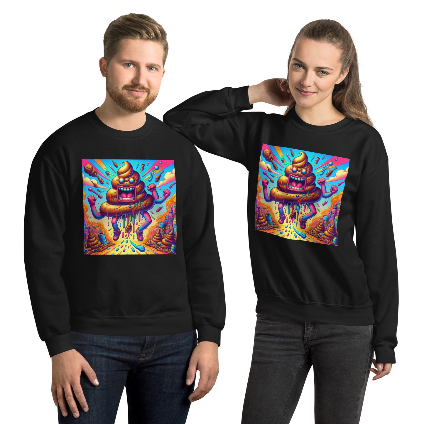 Crazy Poop Monster | Weird and Funny Unisex Sweatshirt