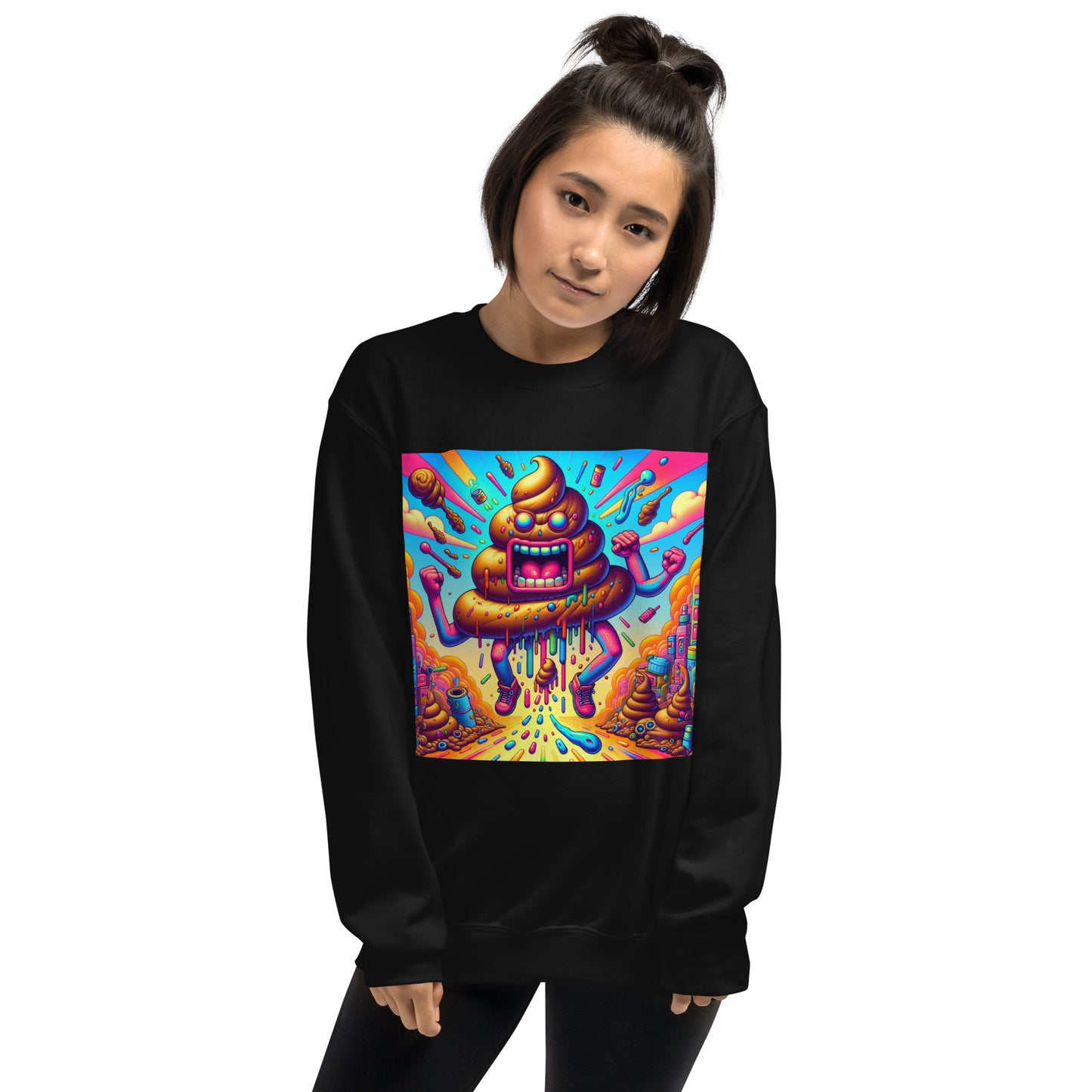 Crazy Poop Monster | Weird and Funny Unisex Sweatshirt