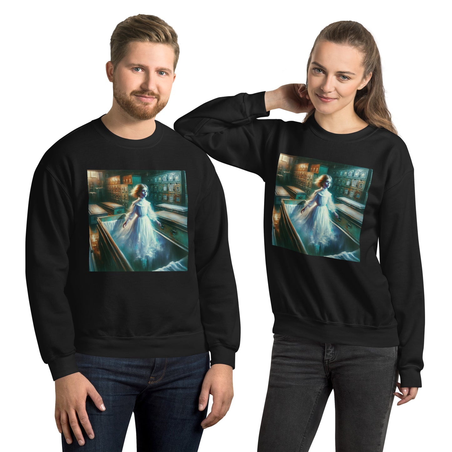 Young Ghost Girl Floating In The Morgue | Goth Unisex Sweatshirt