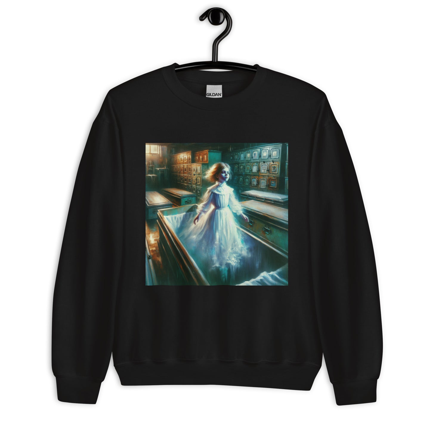 Young Ghost Girl Floating In The Morgue | Goth Unisex Sweatshirt