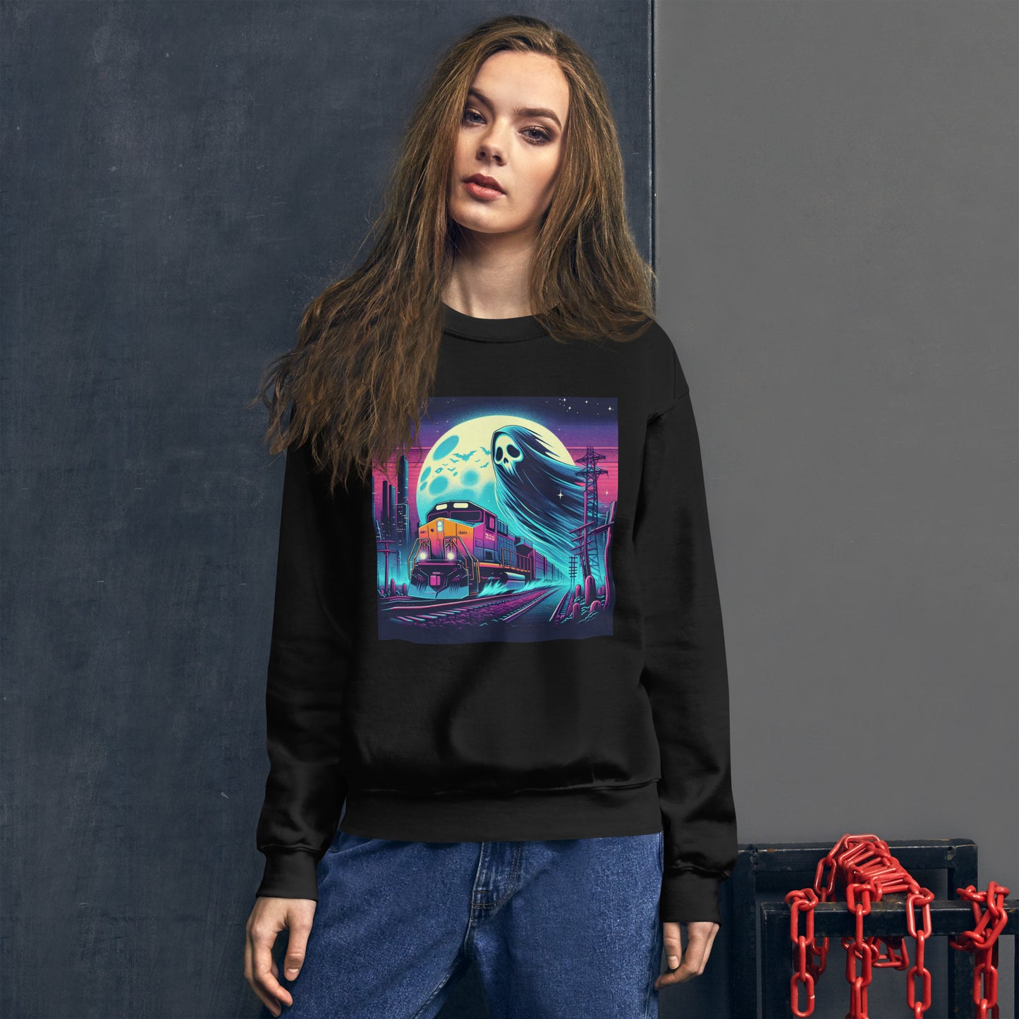 Ghost Train In The City | Goth Unisex Sweatshirt