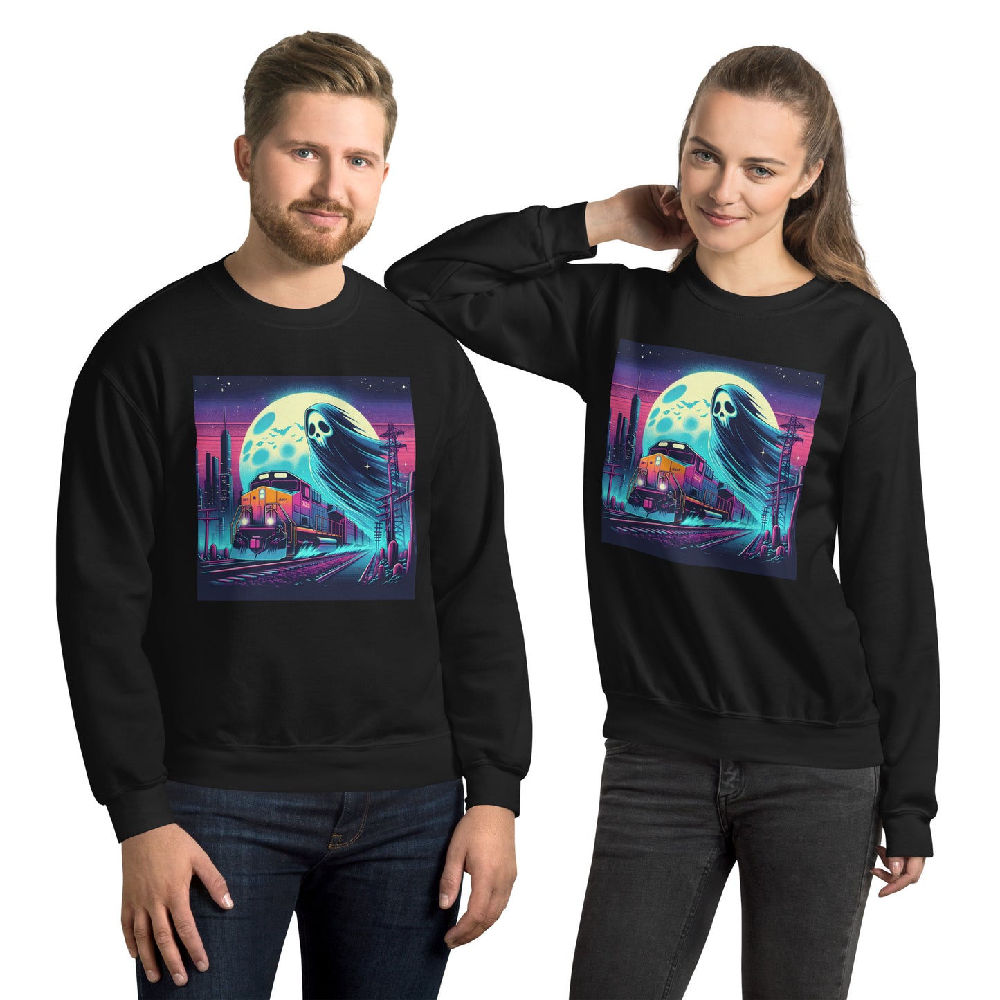 Ghost Train In The City | Goth Unisex Sweatshirt