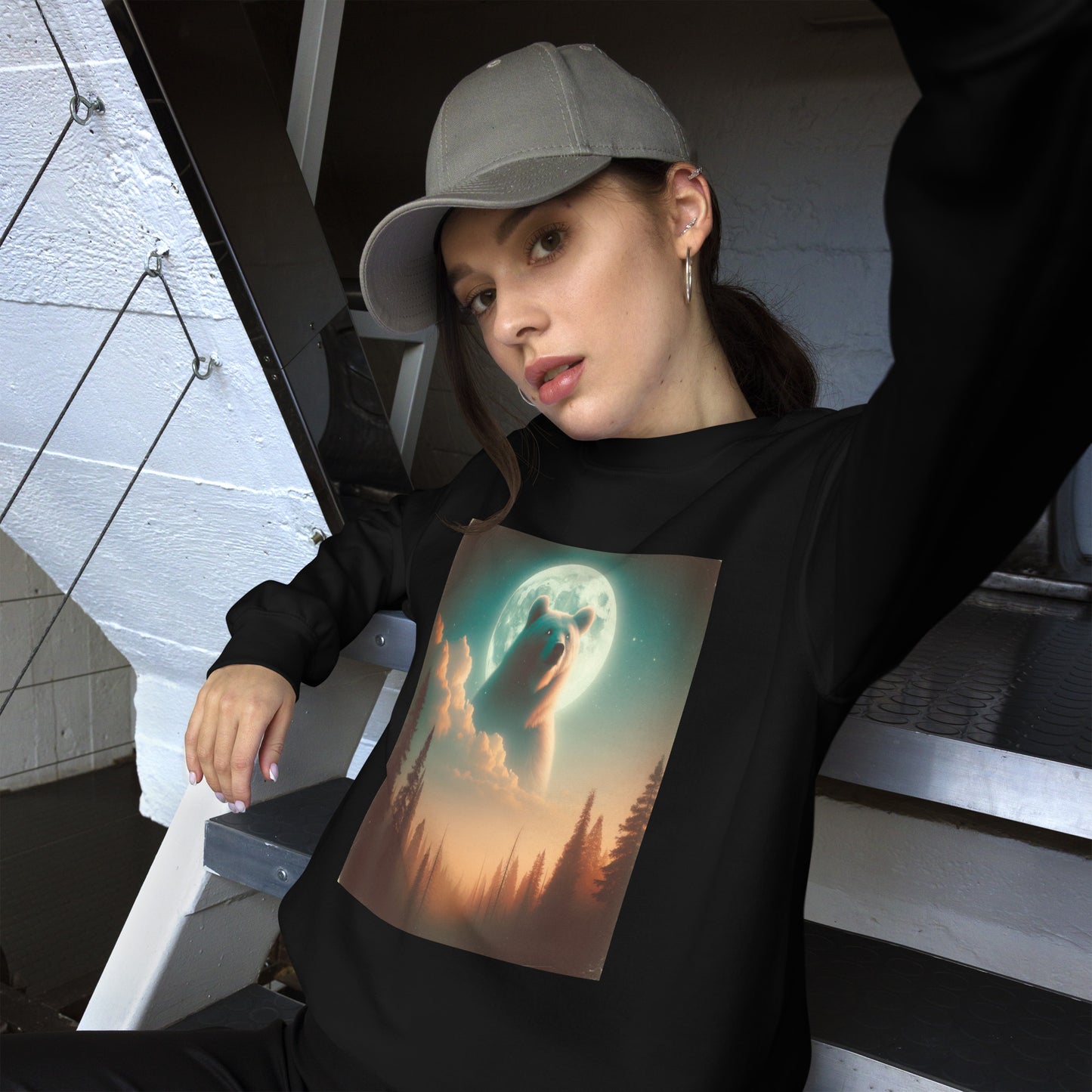 Ghost Bear In The Sky | Unisex Sweatshirt