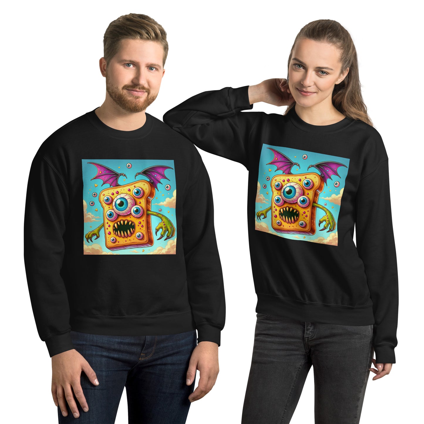 Flying Butter Toast Monster | Weird Unisex Sweatshirt