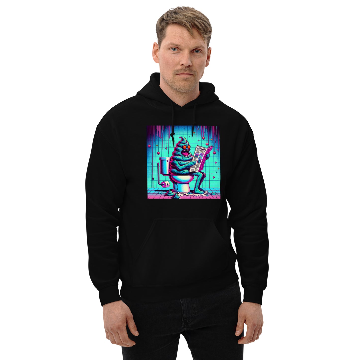 Crazy Poop Monster Sitting on The Toilet | Weird and Funny Unisex Hoodie