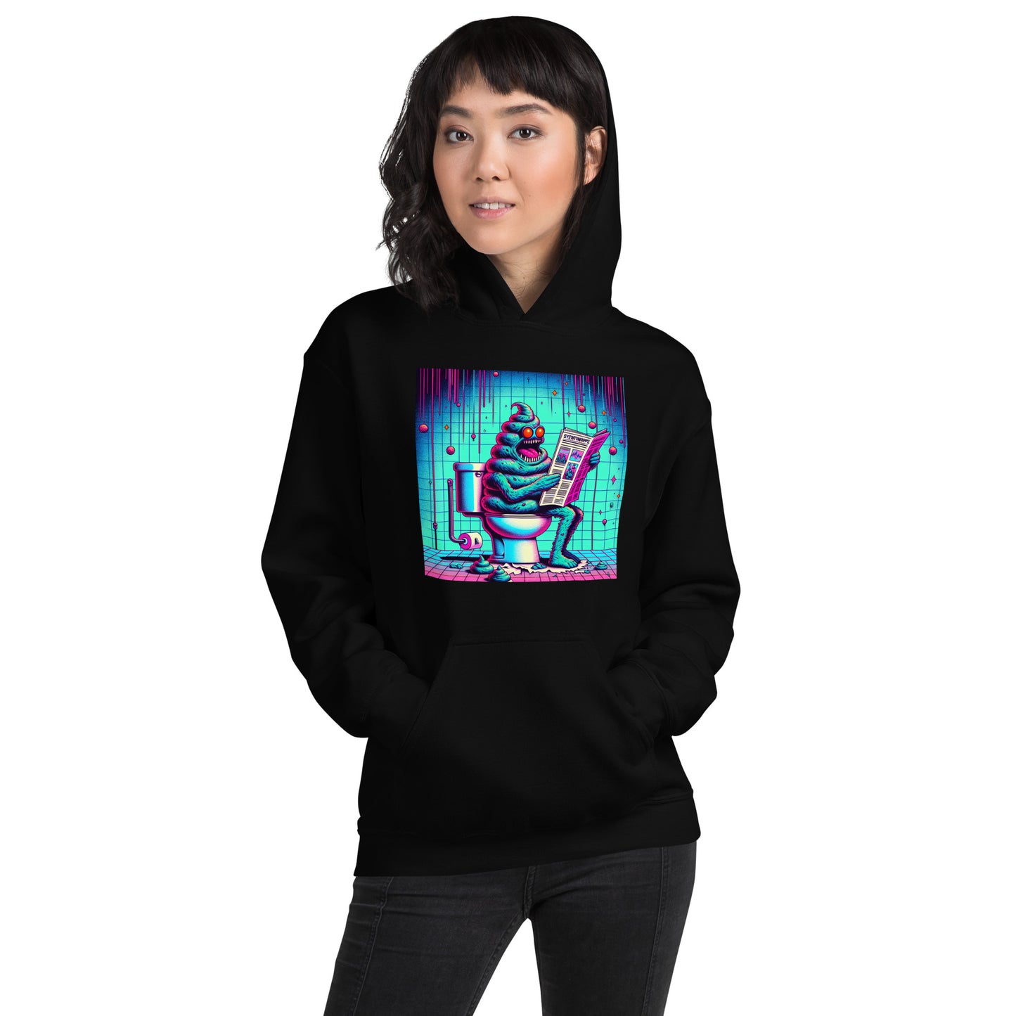 Crazy Poop Monster Sitting on The Toilet | Weird and Funny Unisex Hoodie