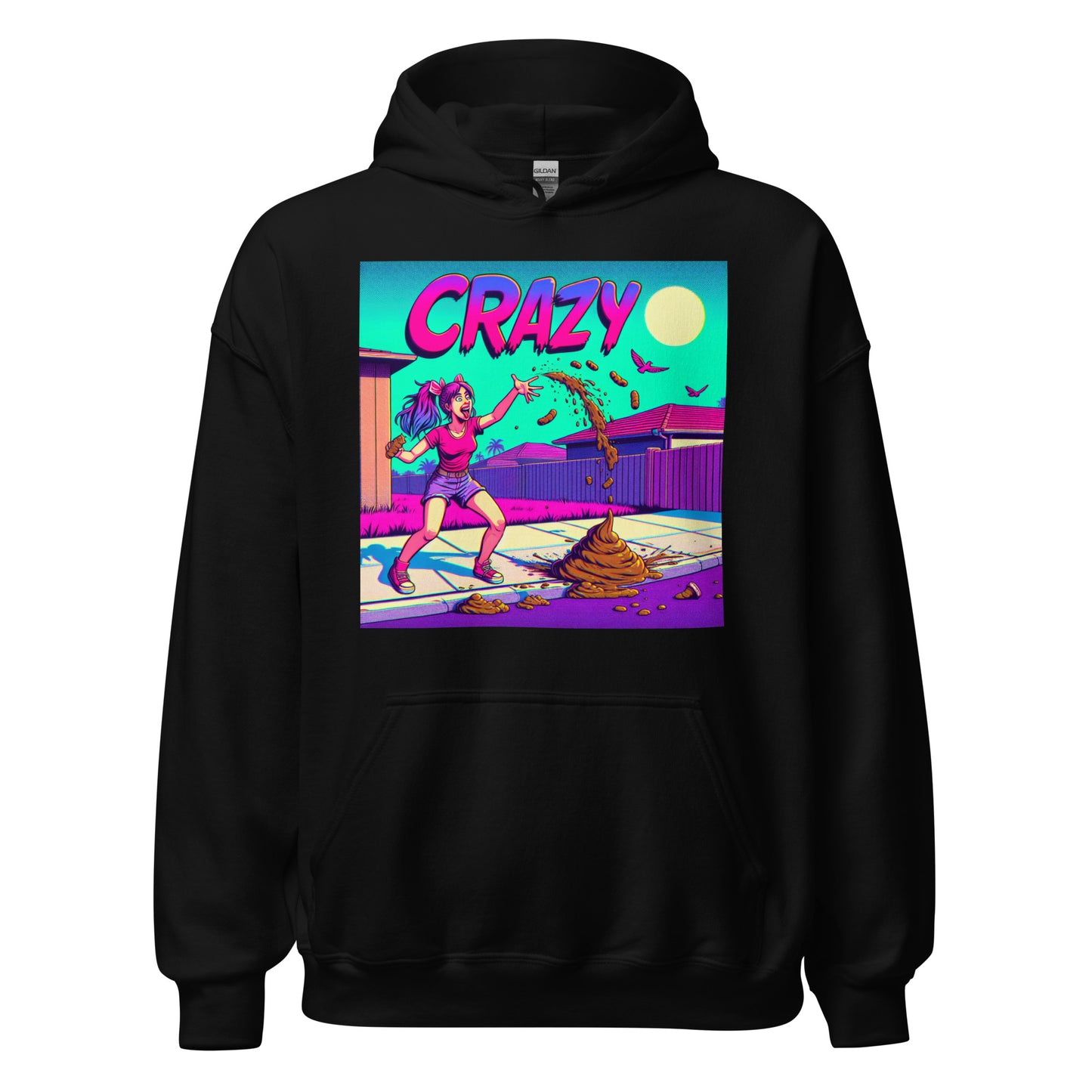 Crazy Girl Throwing Poop All Over The Place | Weird and Funny Unisex Hoodie