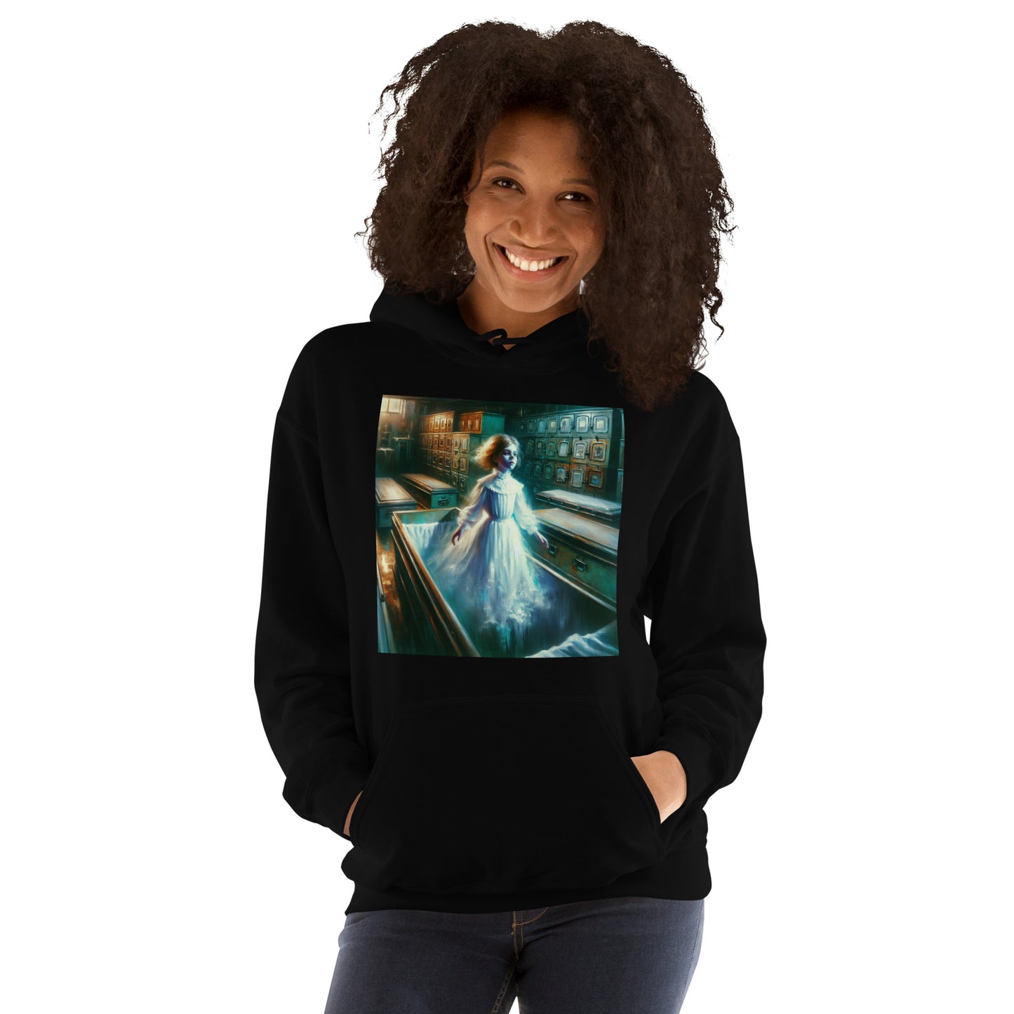 Young Ghost Girl Floating In The Morgue | Goth Unisex Hoodie