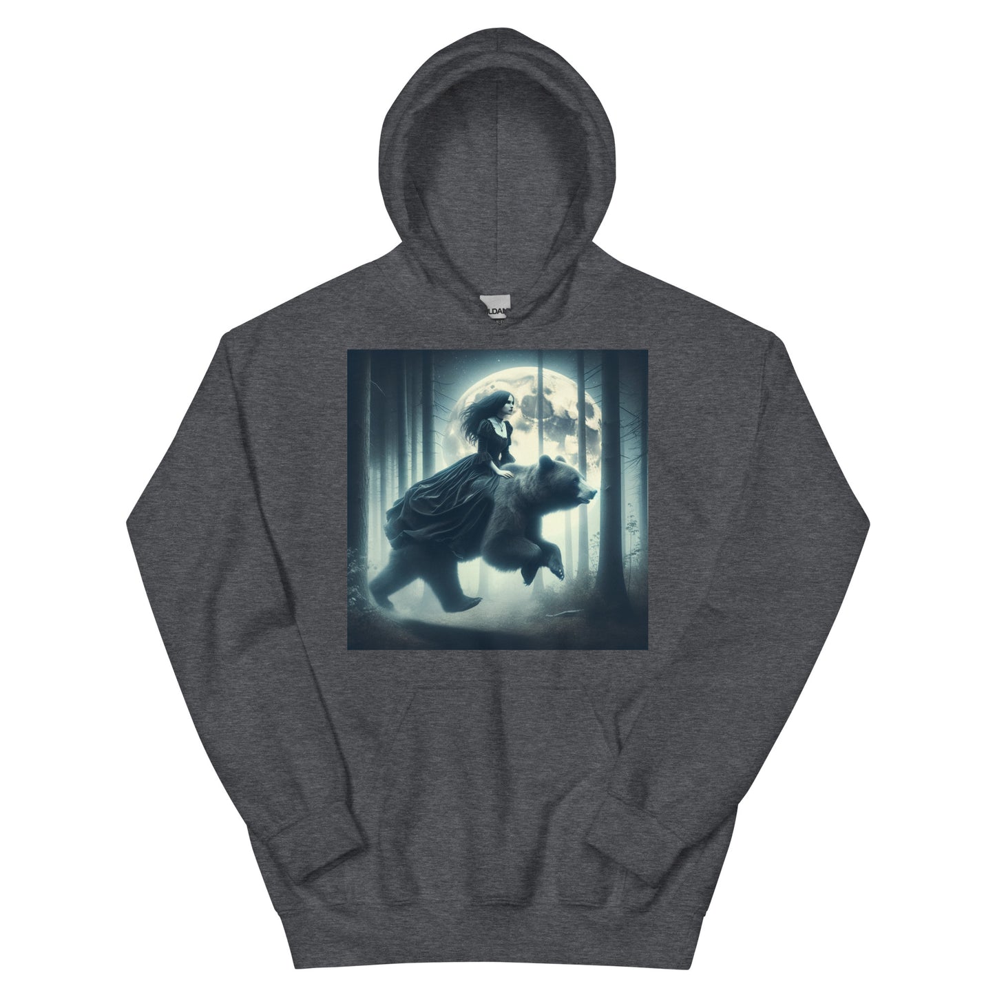 Goth Lady Riding A Ghost Bear | Goth Dark Forest Unisex Hoodie