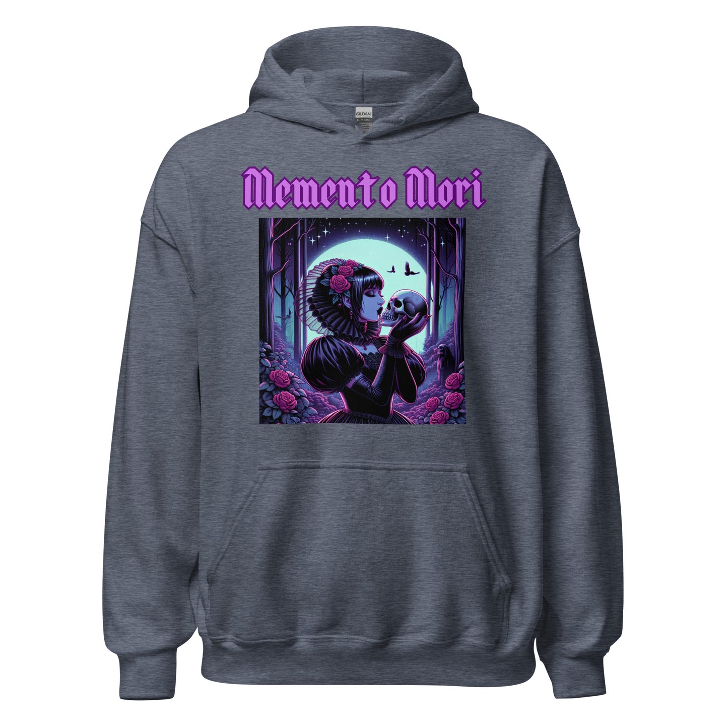 Memento Mori | Goth Girl Kissing A Skull Unisex Hoodie