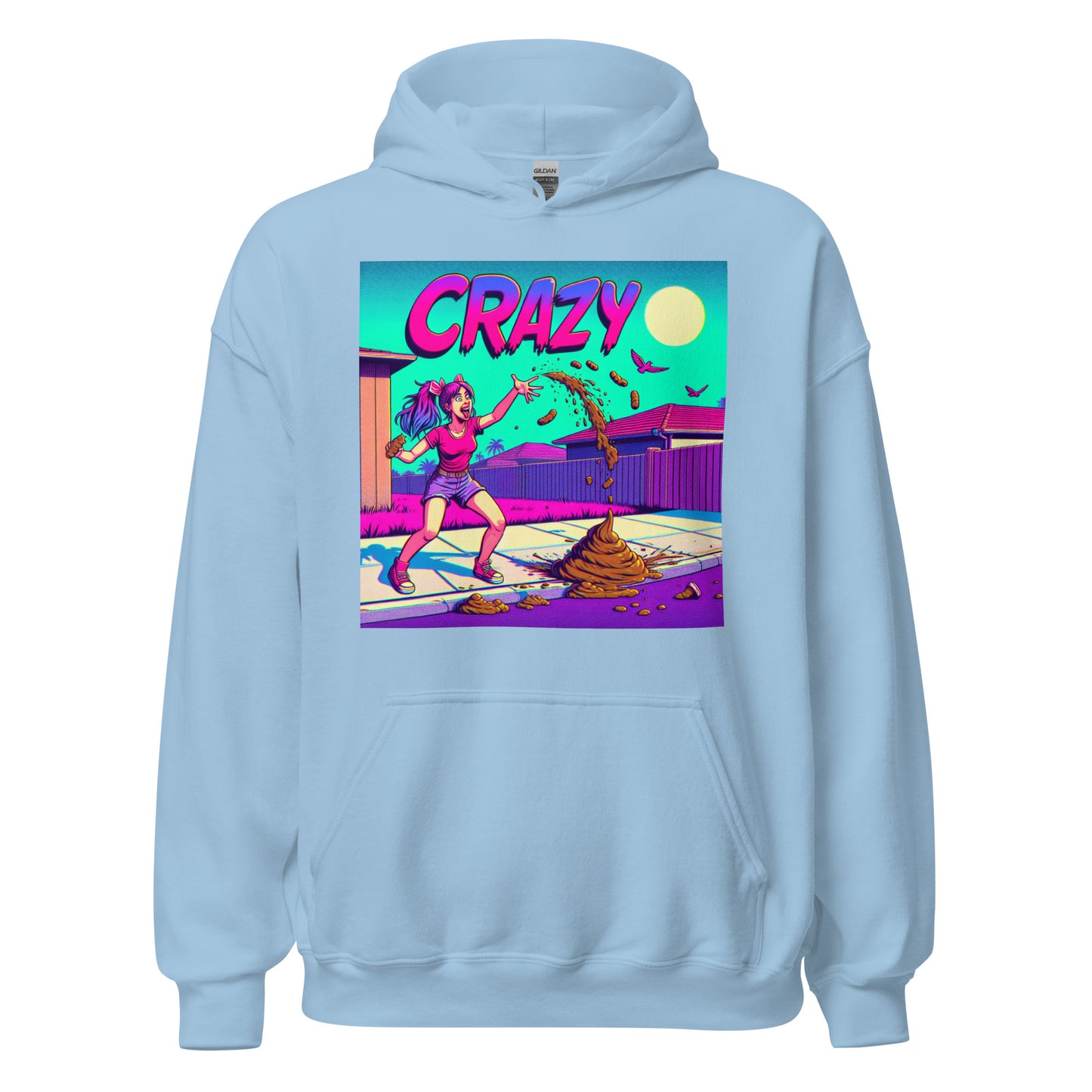 Crazy Girl Throwing Poop All Over The Place | Weird and Funny Unisex Hoodie