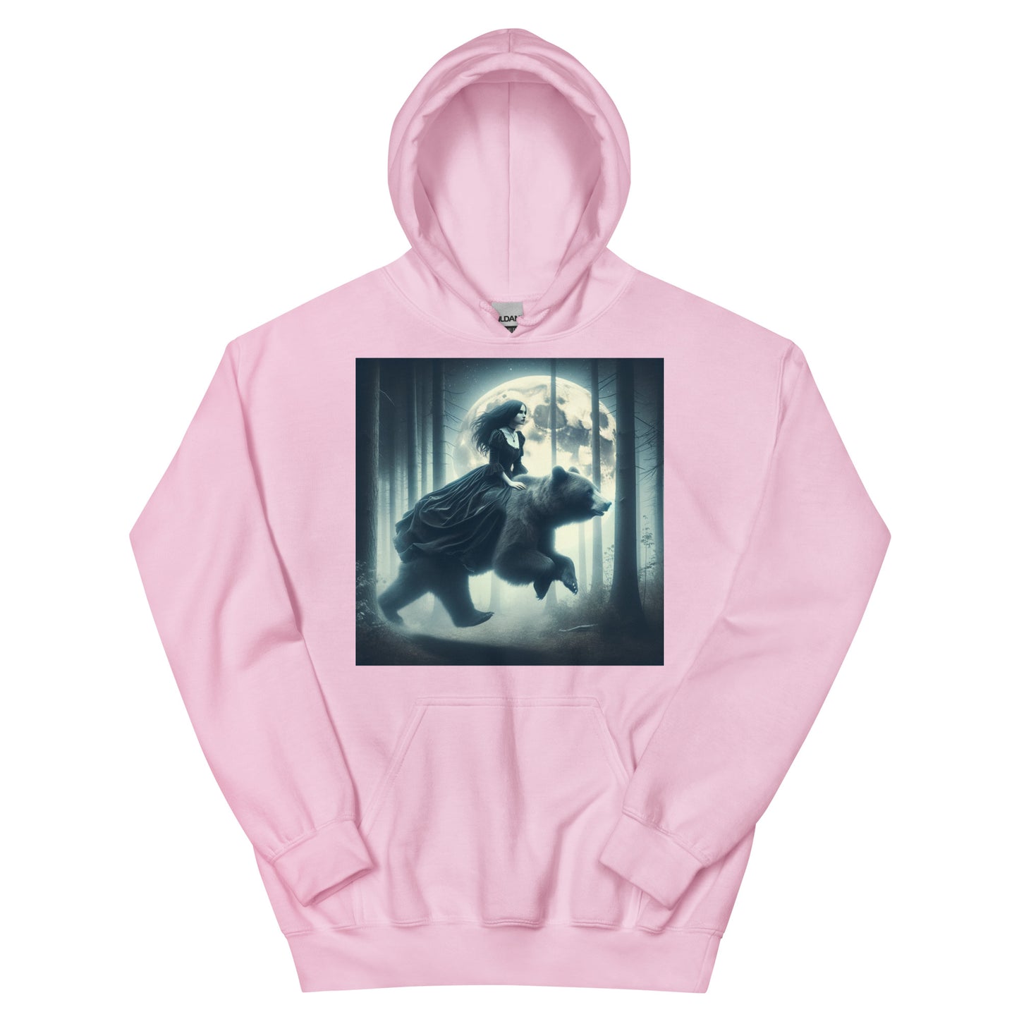 Goth Lady Riding A Ghost Bear | Goth Dark Forest Unisex Hoodie