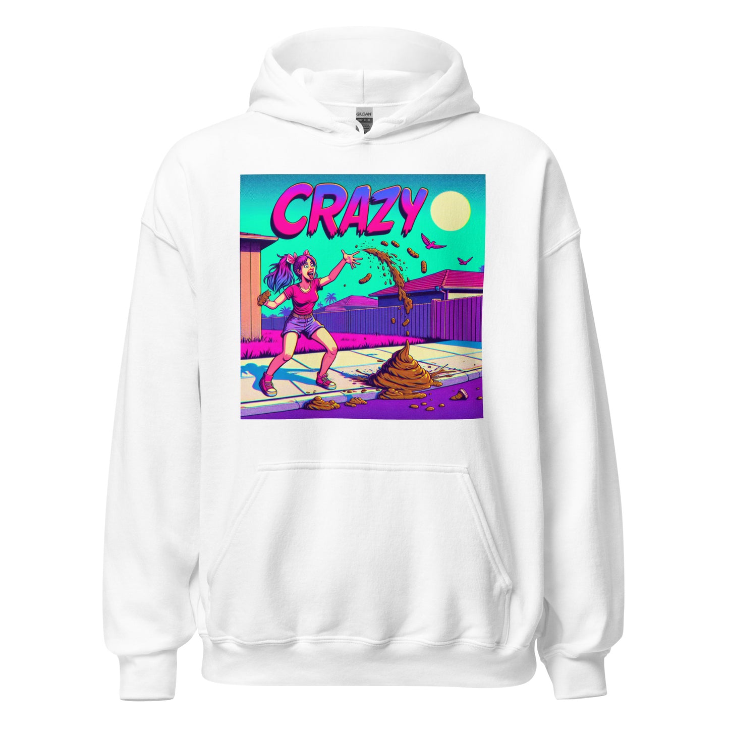 Crazy Girl Throwing Poop All Over The Place | Weird and Funny Unisex Hoodie