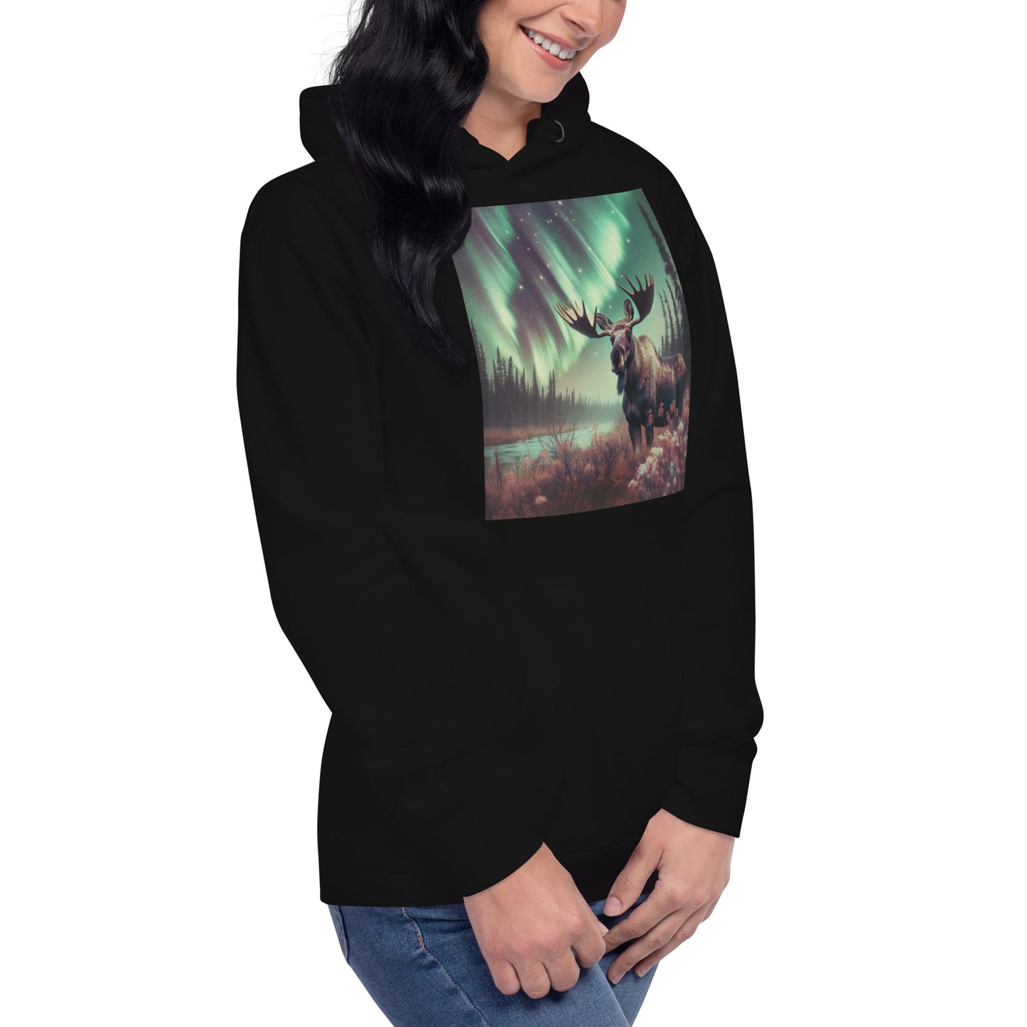 Moose and the Northern Lights Unisex Hoodie