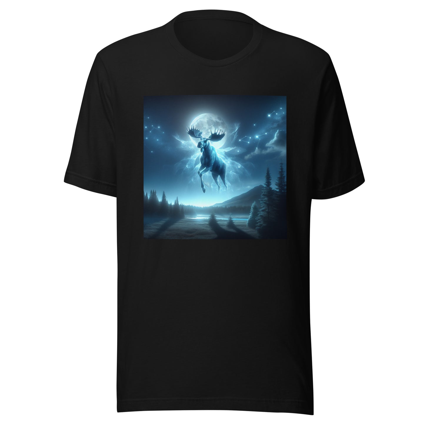 Ghost Moose In The Sky | Goth Great Outdoors Unisex t-shirt